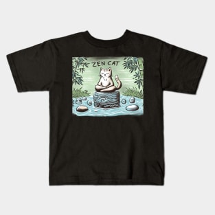 Zen cat Kids T-Shirt